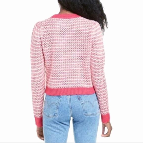 Wayf Striped Sweater Pink White Size Medium - Picture 10 of 10